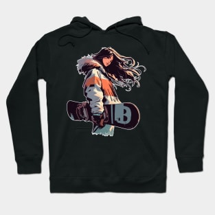 Anime girl snowboarder Hoodie